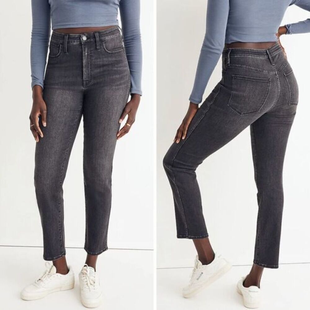 NEW Madewell Petite‎ Curvy High-Rise Slim Straight Jeans in Richgrove Wash, 25P